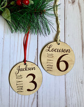 Load image into Gallery viewer, Party of __ Family Announcement Ornament