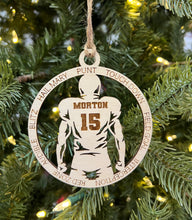 Load image into Gallery viewer, Football Player Ornament, Personalized