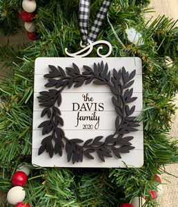 Modern Farmhouse Personalized Wood Ornament 2022