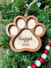 Load image into Gallery viewer, Personalized Paw Print Ornament 2022
