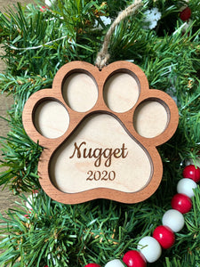 Personalized Paw Print Ornament 2022