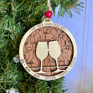 Dear Santa, Please Bring Wine Ornament