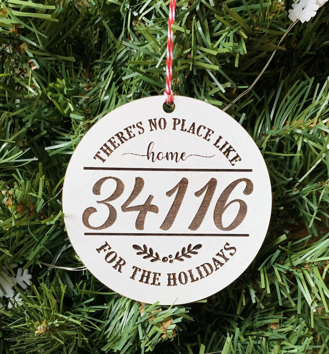 Home For the Holidays Zip Code Ornament