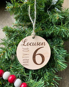 Party of __ Family Announcement Ornament